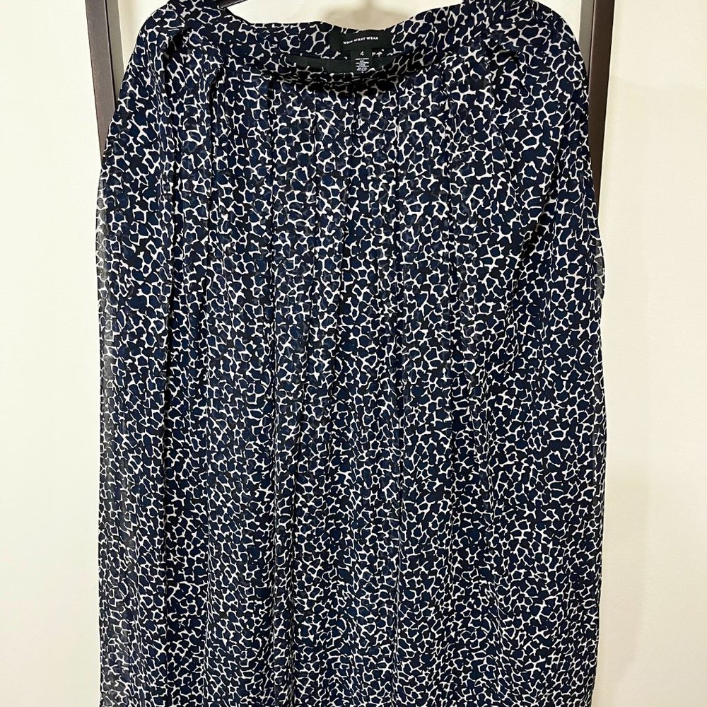Pleated Blue and Black Skirt
